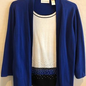Alfred Dunner Royal Beaded Cardigan XL Two-fer